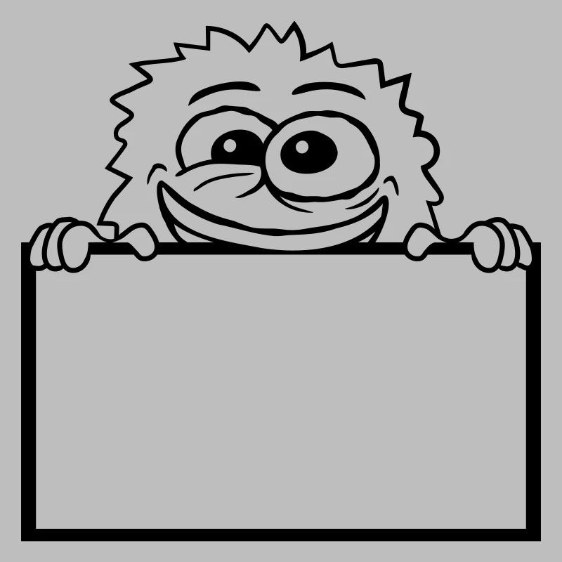 Comic Monster hinter Mauer