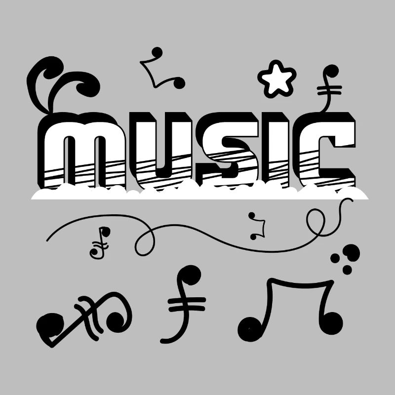 Musik Wort Text Kunst - Graffiti und Doodle Stil