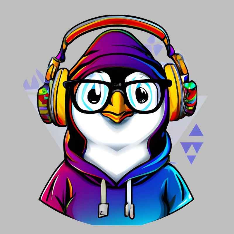 Nerd Pinguin mit Pullover