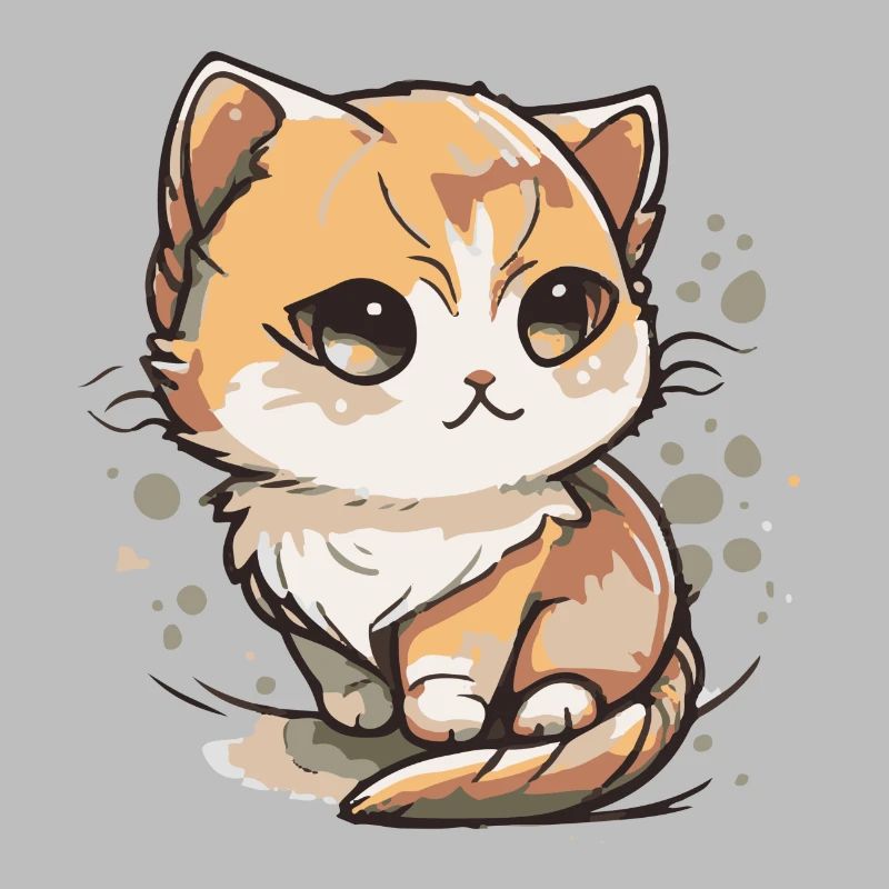 Comic Cute Kawaii Katze Sternchen Kitten Kätzchen