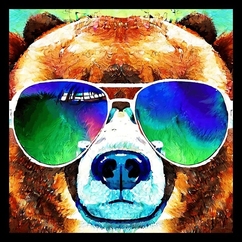 Cool bear with aviator goggles