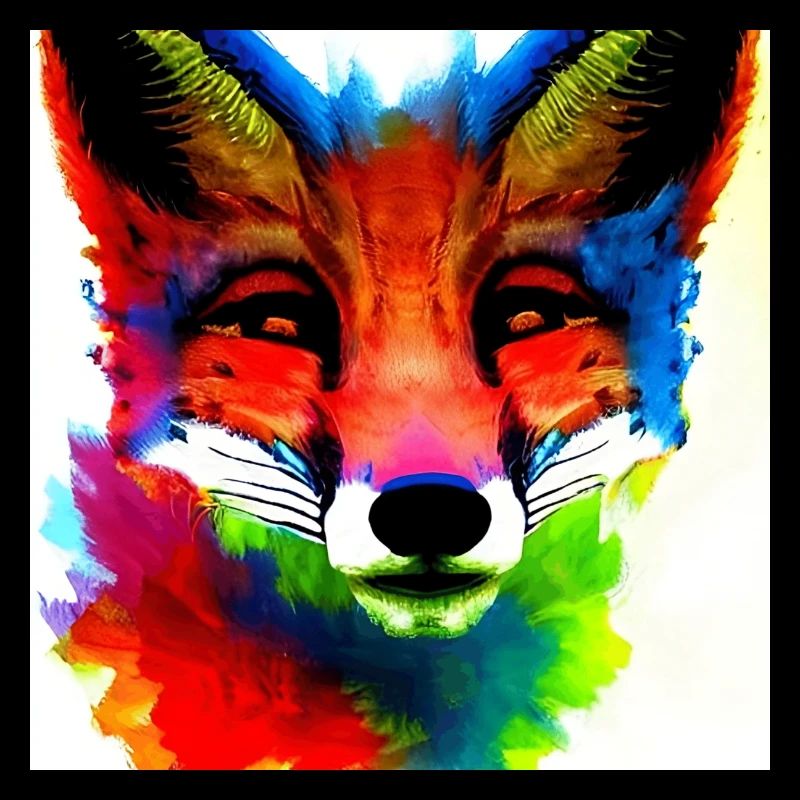 A colourful Fox, water colours