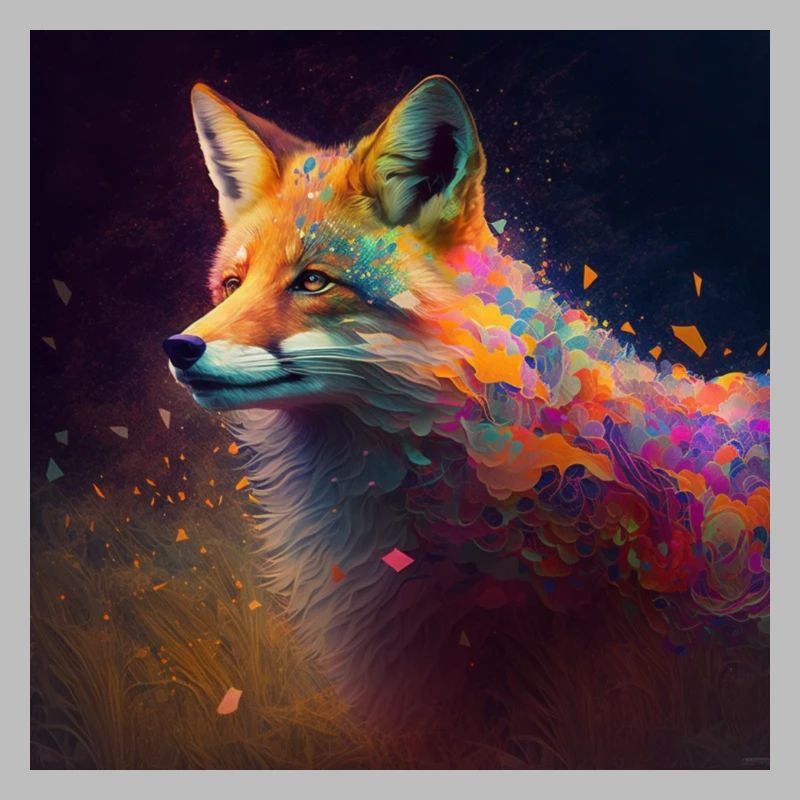 Colored fox, unique design