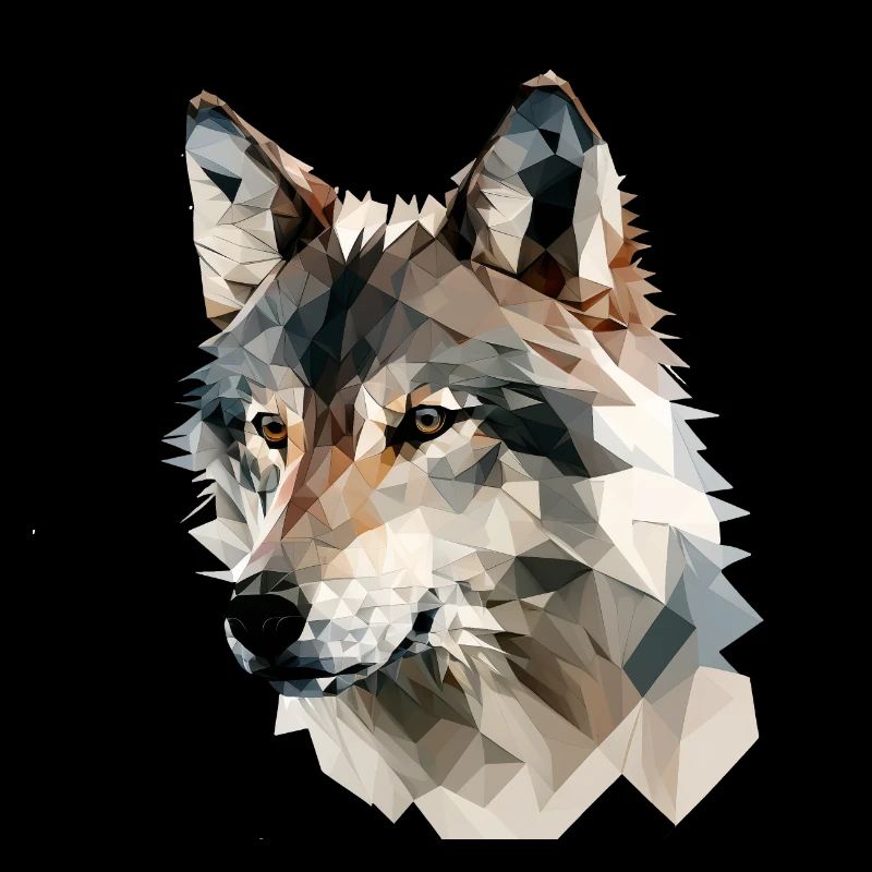 Ausdrucksstarker Polygon-Wolf – Wildtier