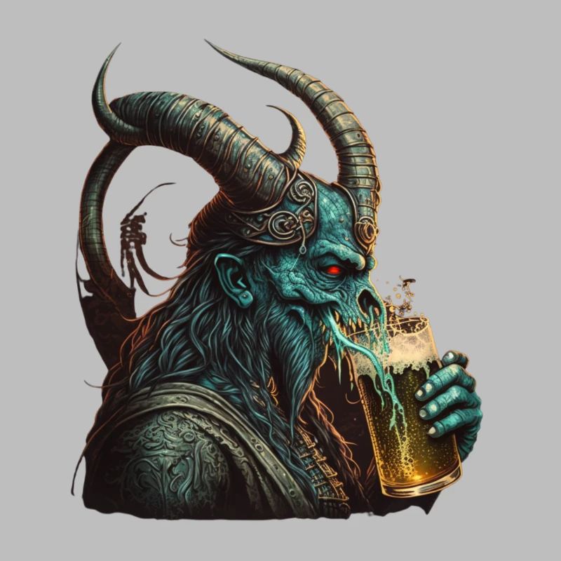 Cooler Dämon mit Bier