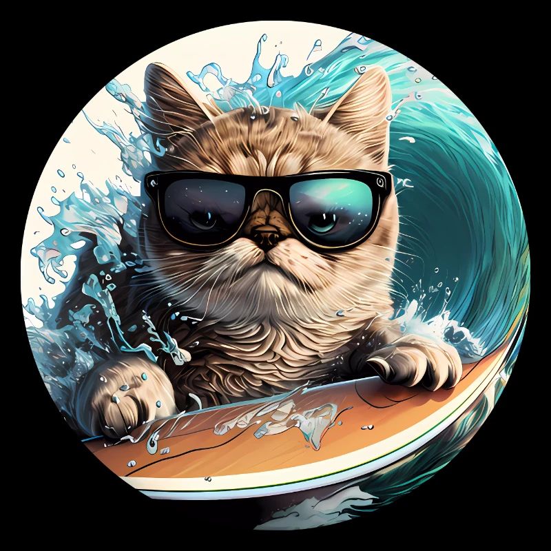 Chat de surf