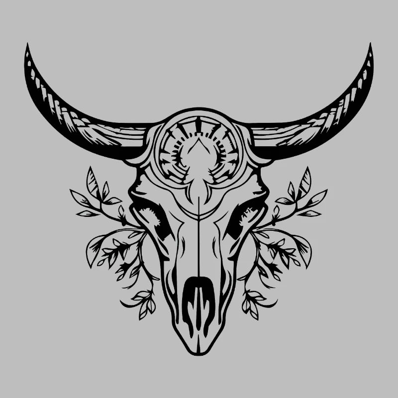 Crâne de vache Boho