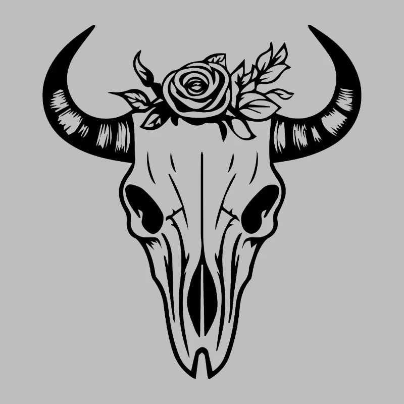 Crâne de vache Boho