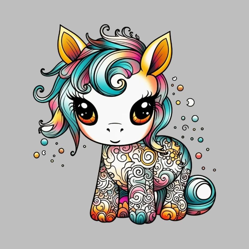 Conception abstraite de licorne colorée. ErSa Solutions