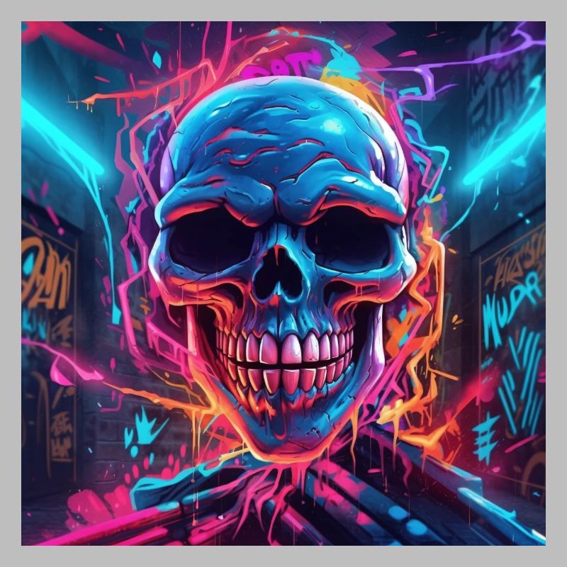 Electro Skull Graffiti