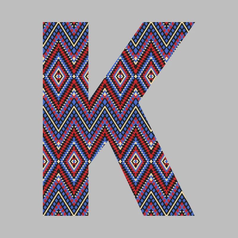 Monogram Letter K- geometric pattern