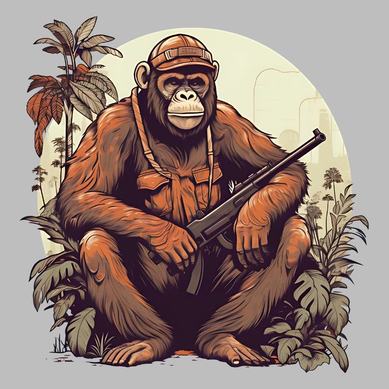 Armed monkey for rainforest protection
