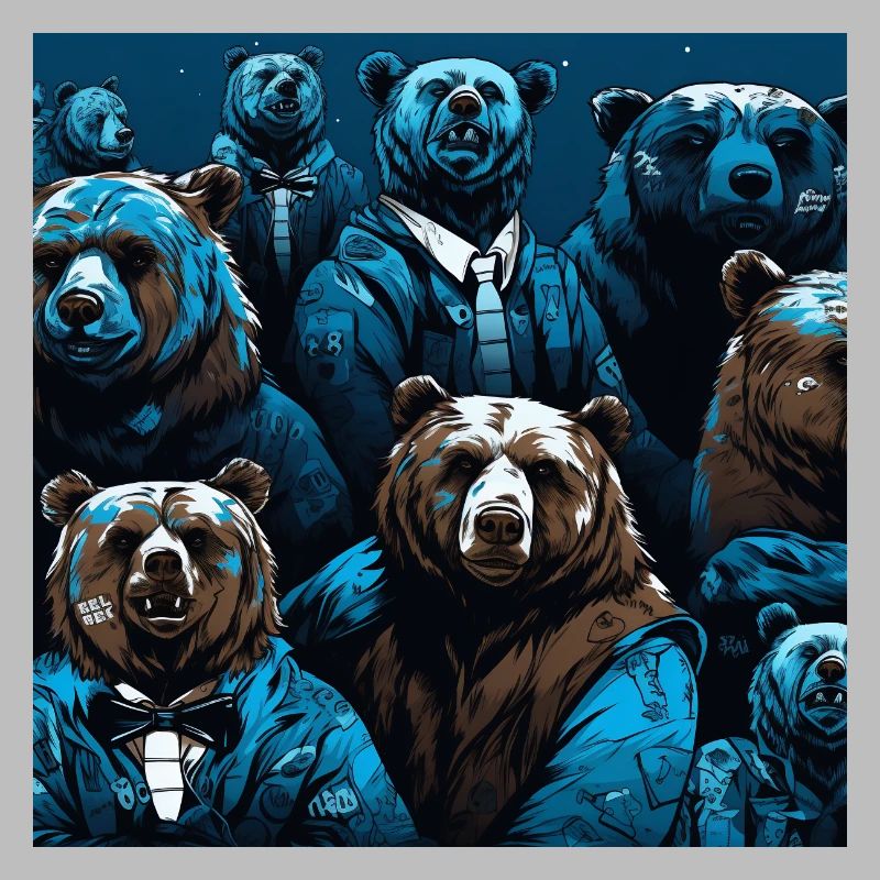 Pattern d'ours style néon fluo