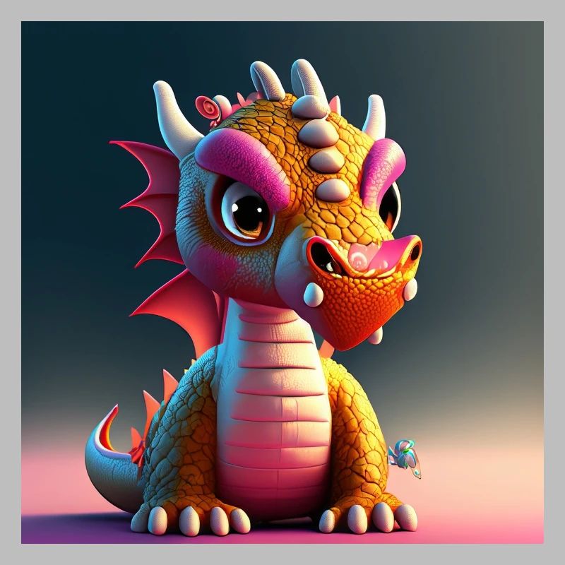 mignon petit bébé dragon drôle