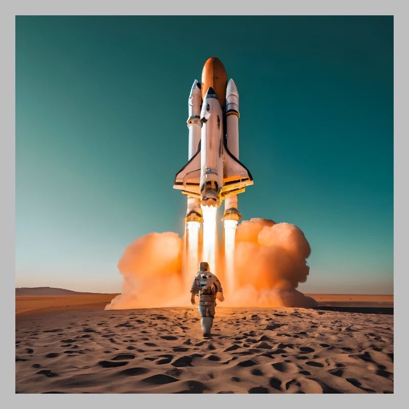 astronaute avec fusée