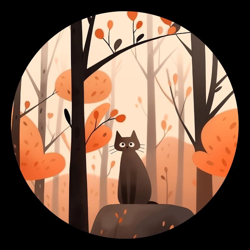 Chat en automne dans la forêt