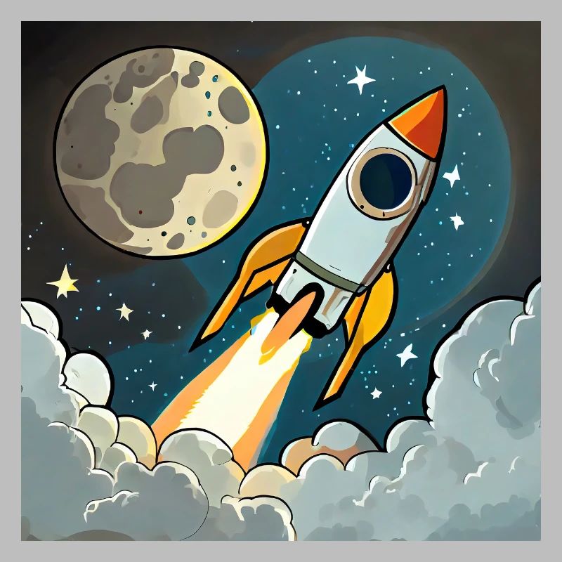 Emmenez-moi sur la lune Démarrage d’une fusée spatiale vintage