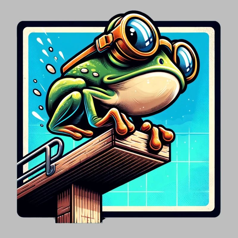 Frog ready to dive