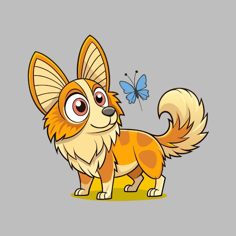 Neugieriger Papillon untersucht Schmetterling