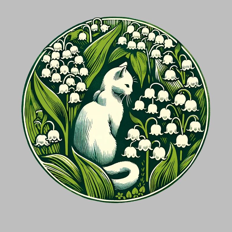 Chat chat blanc du muguet