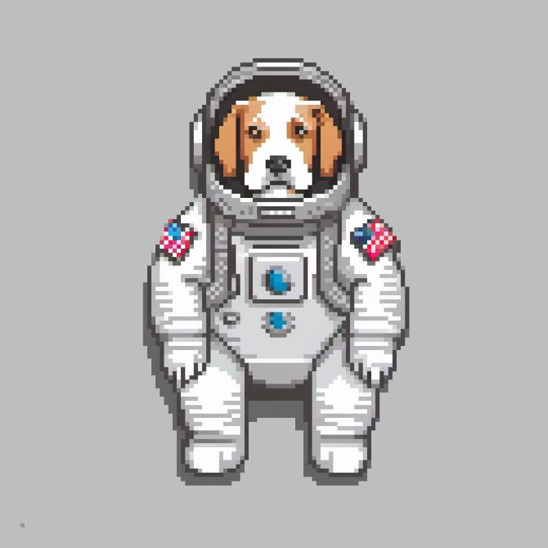 Cadet canin cosmique : l’odyssée de l’espace d’un chiot pixel