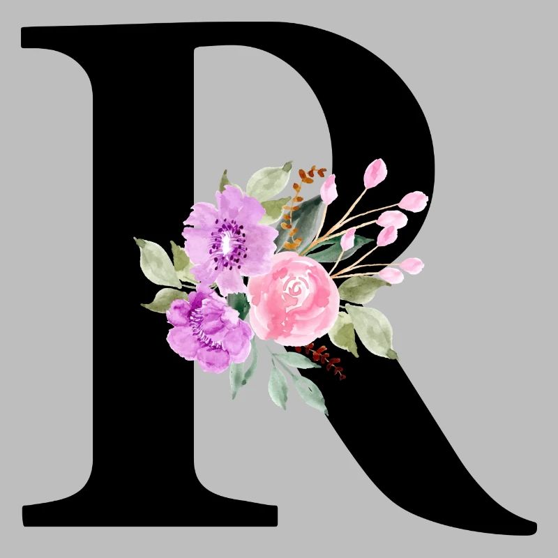 Lila Blumenbuchstabe R