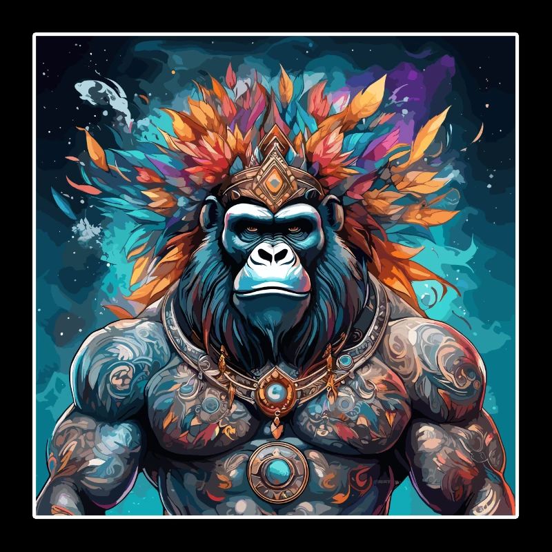 Tattoo / Tier / Kunst / cool / Comic / Gorilla
