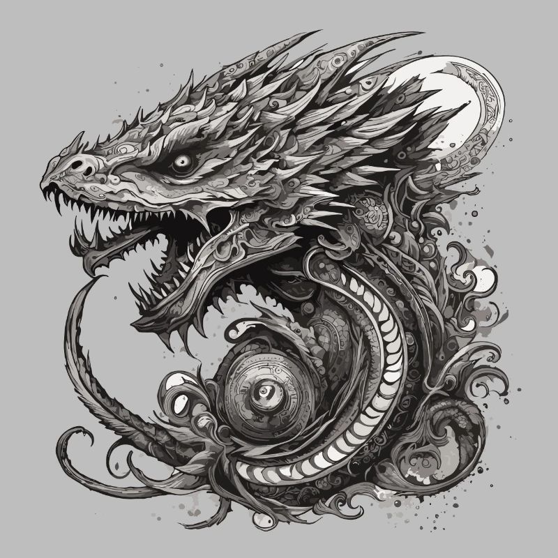 Tattoo / Tier / Kunst / cool / Comic / Drache