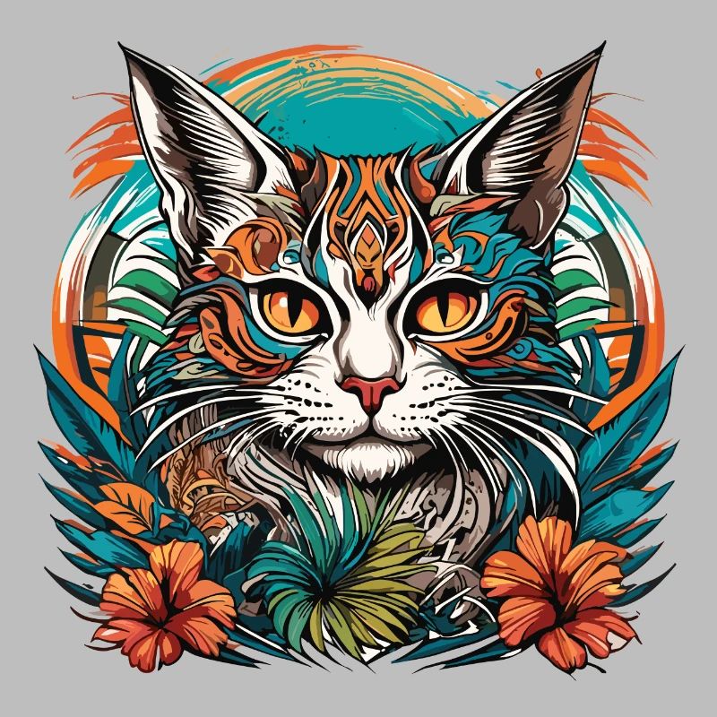 Tattoo / Tier / Kunst / cool / Comic / Katze