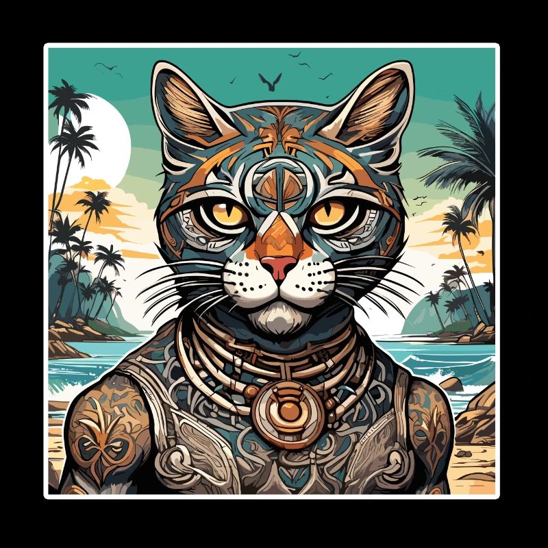 Tattoo / Tier / Kunst / cool / Comic / Katze