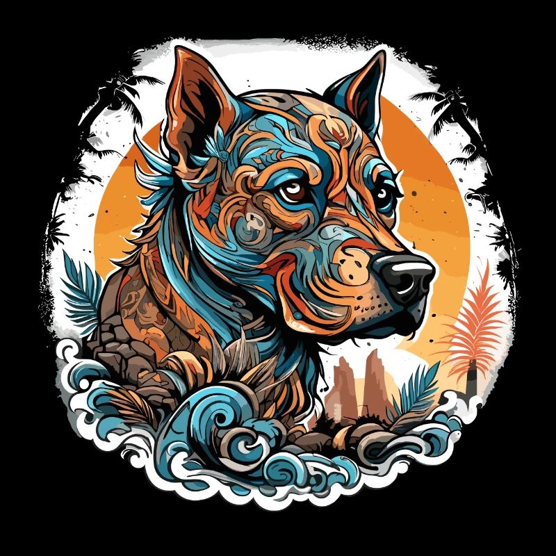 Tattoo / Tier / Kunst / cool / Comic / Hund