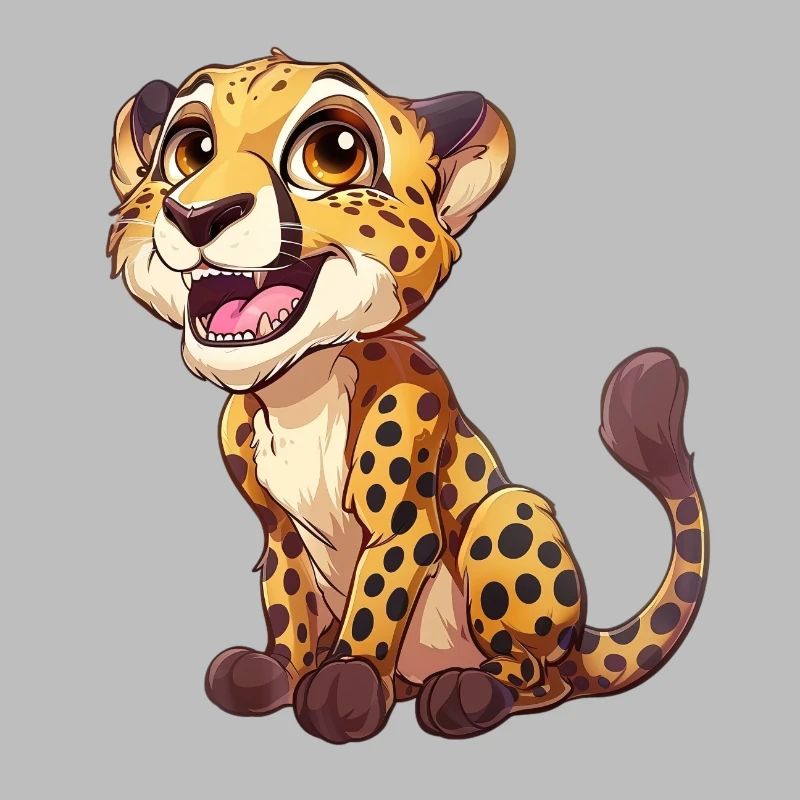 Cute smiling young cheetah