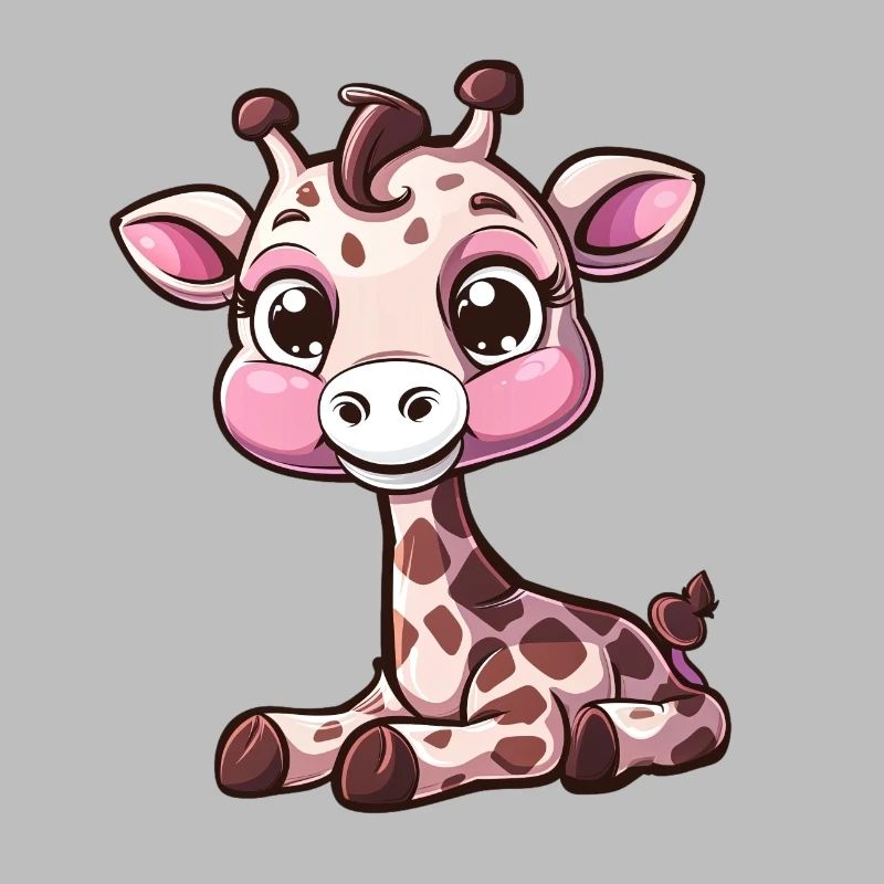 Cute giraffe with big eyes