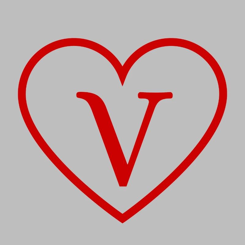 Buchstabe v rotes Herz