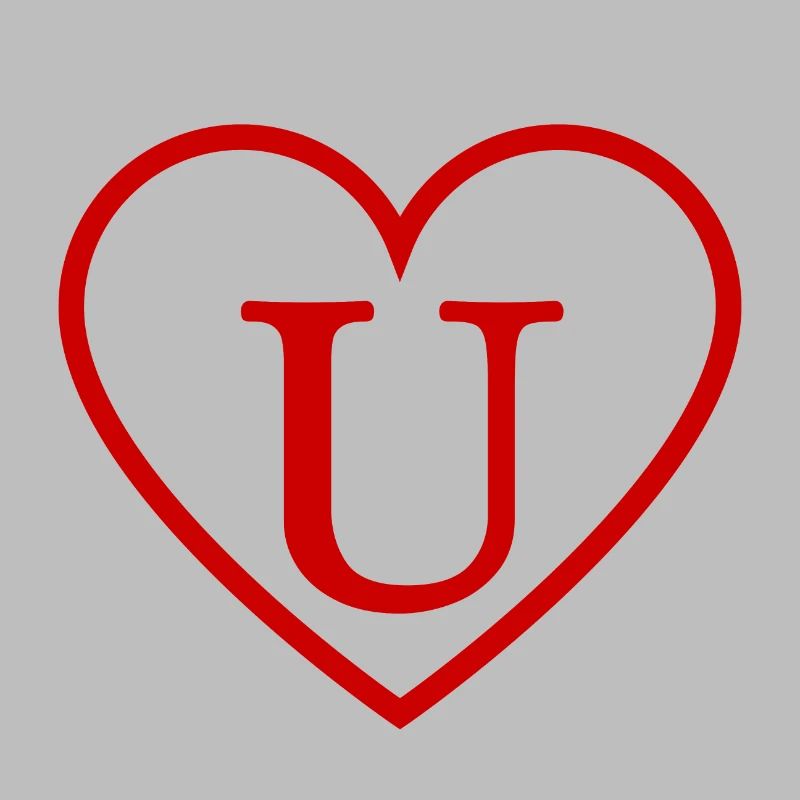Buchstabe u rotes Herz