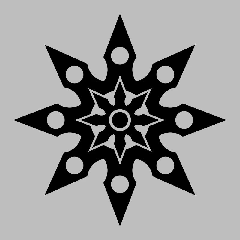 Black stylized chaos 8 pointed star