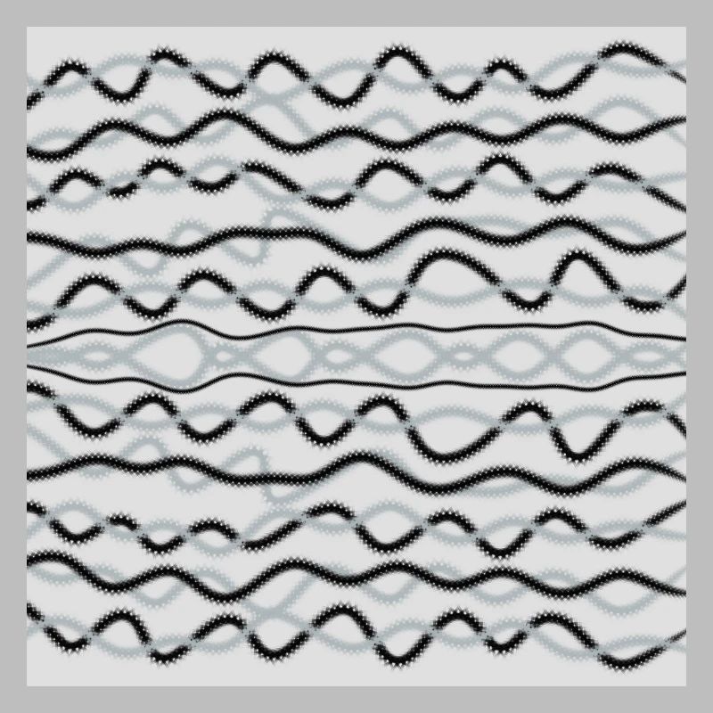 Horizontale symmetrische Linien auf grauem Hintergrund
