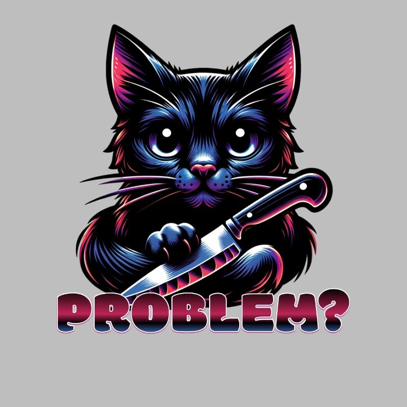 Katze mit Messer Halloween