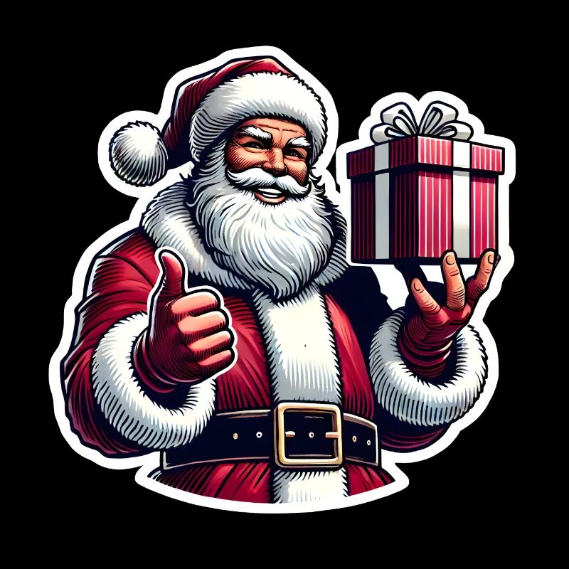 Weihnachtsmann mit Geschenk