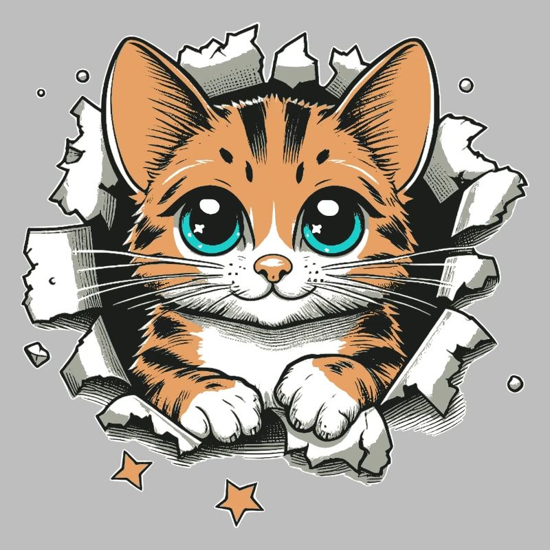 Chat mignon déchiré