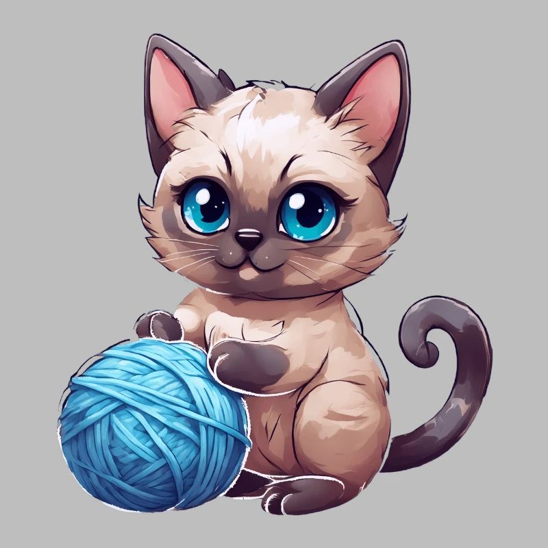 katze mit wolle