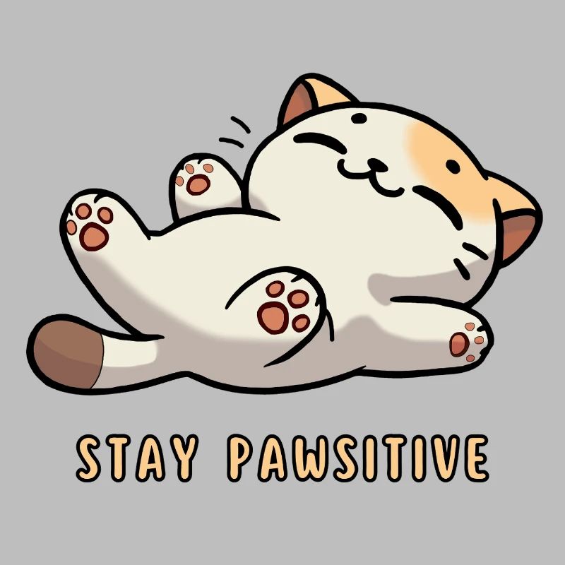 Stay Pawsitive - Chat mignon avec dicton