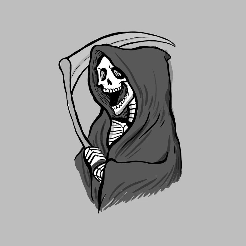 Illustration des Todes – Dunkle Kunst mit Sense