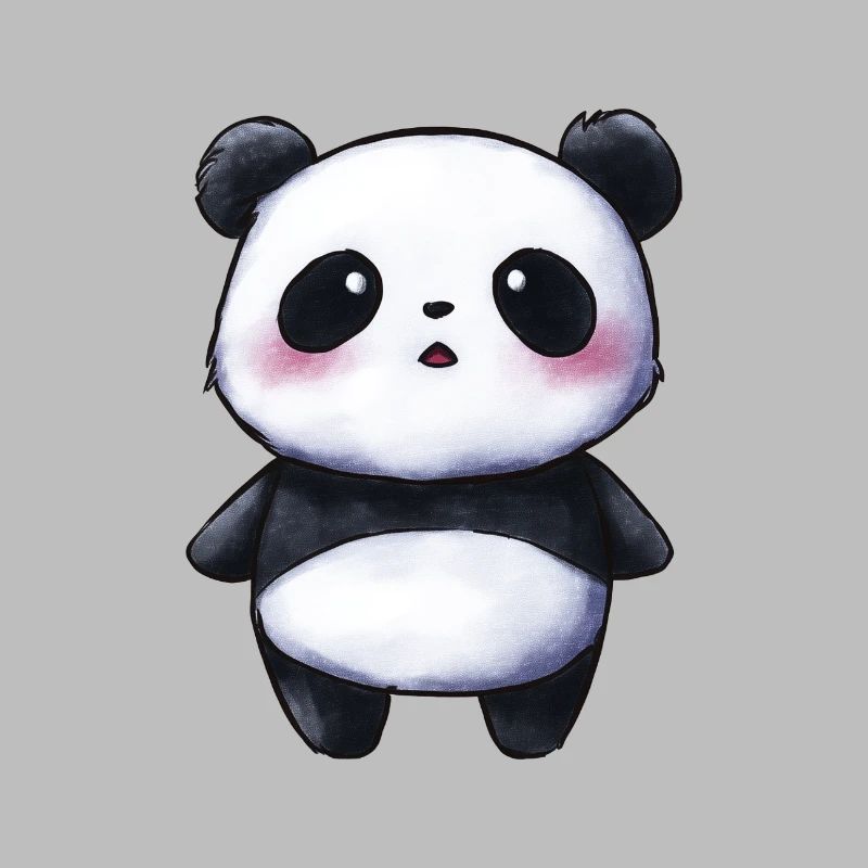 bébé panda mignon, style chibi