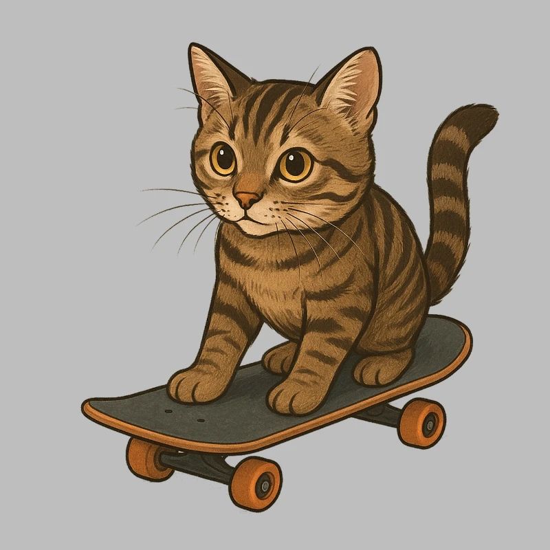 Chat sur skateboard