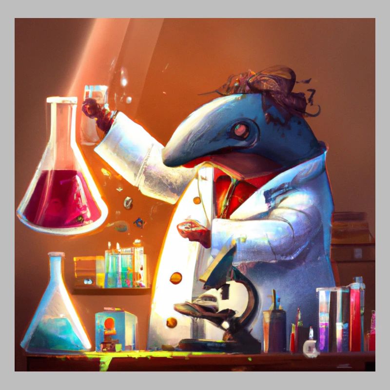 Mad dolphin scientist experimenting
