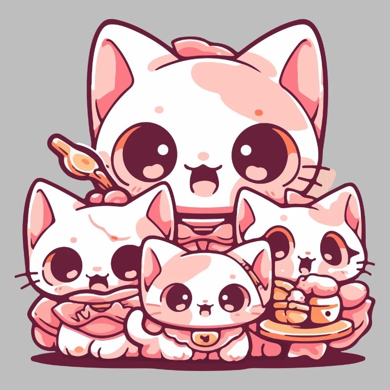 Maman chat et ses chatons