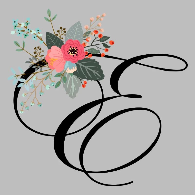 Letter e fleuris