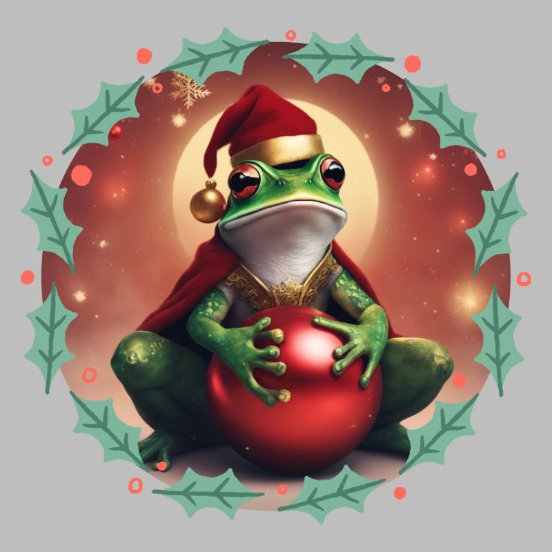 Frosch mit Weihnachtskugel 2