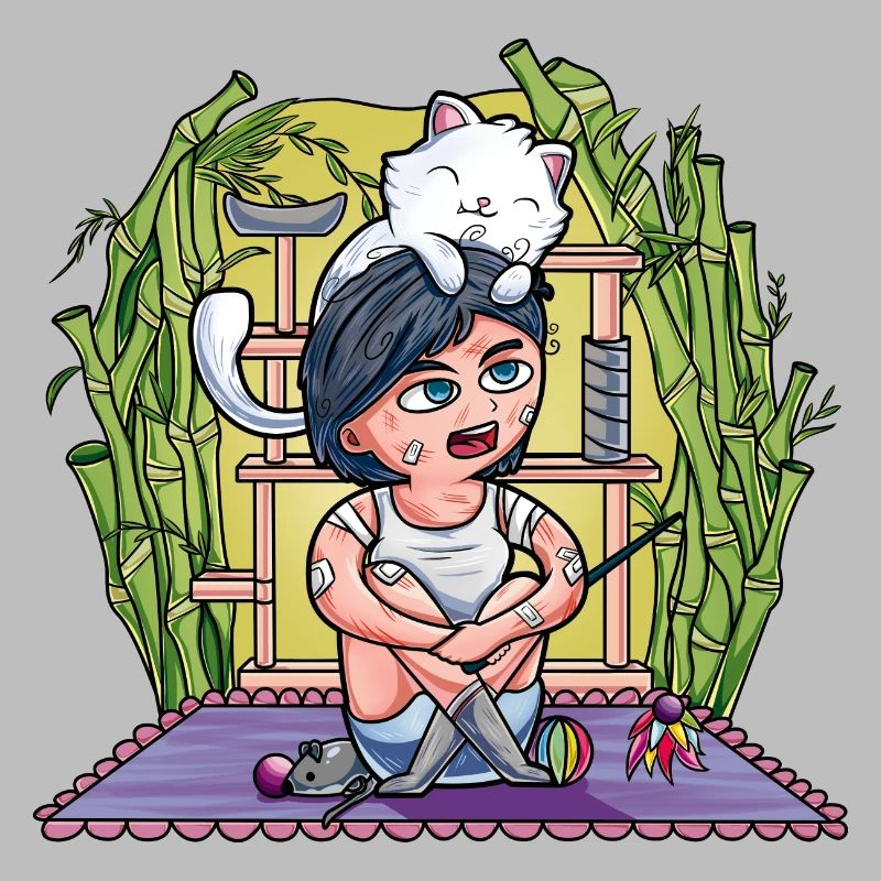 Mädchen / Frau mit ihrer Katze